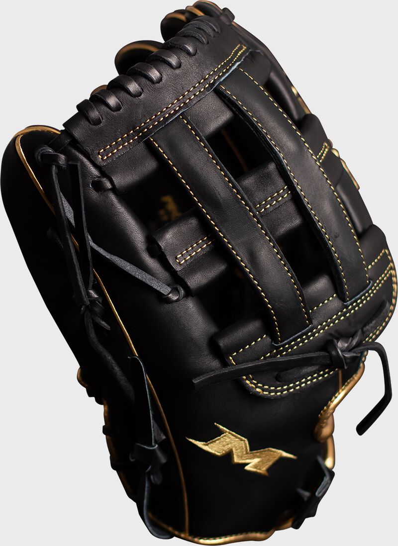 Thumb of a black Freak Gold Pro Series 13" glove with a H -web - SKU: PRO130-BG loading=