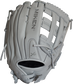 Back of a white Pro Series 14 in Slowpitch glove with a pull strap back - SKU: PRO140-WW image number null