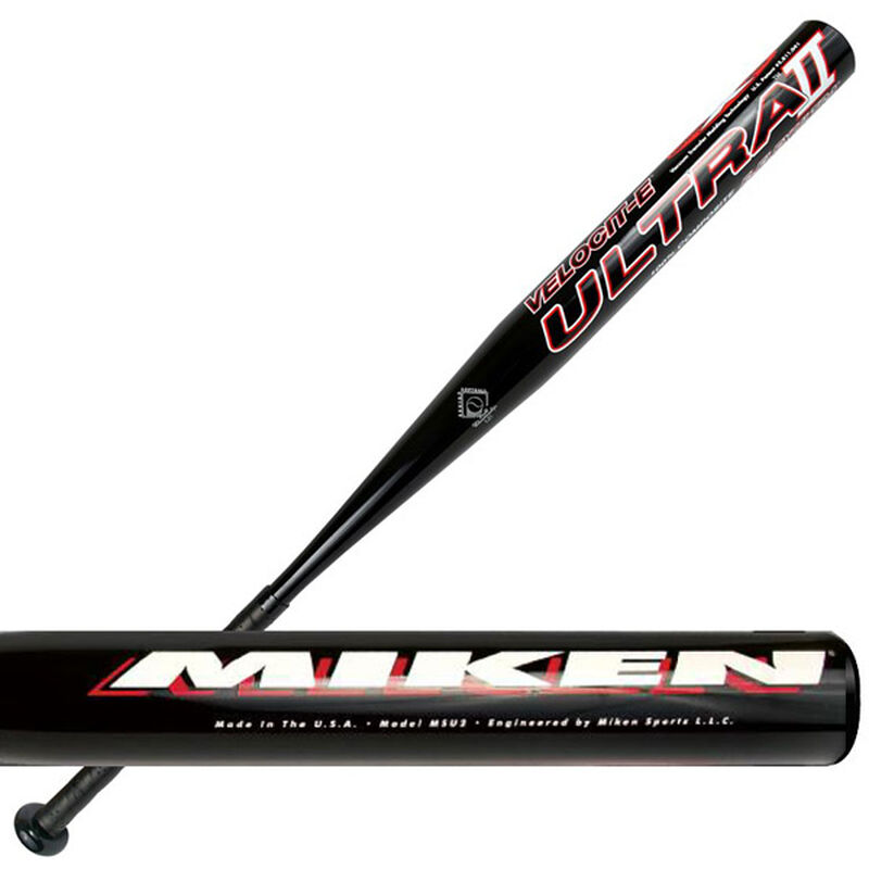 Barrel and angle view of a 2018 Miken Ultra II softball bat - SKU: MSU2B loading=