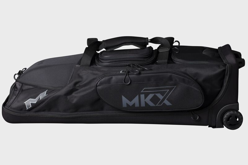 XSide of a black Miken Pro wheeled bag - SKU: MKMK7X-PRO