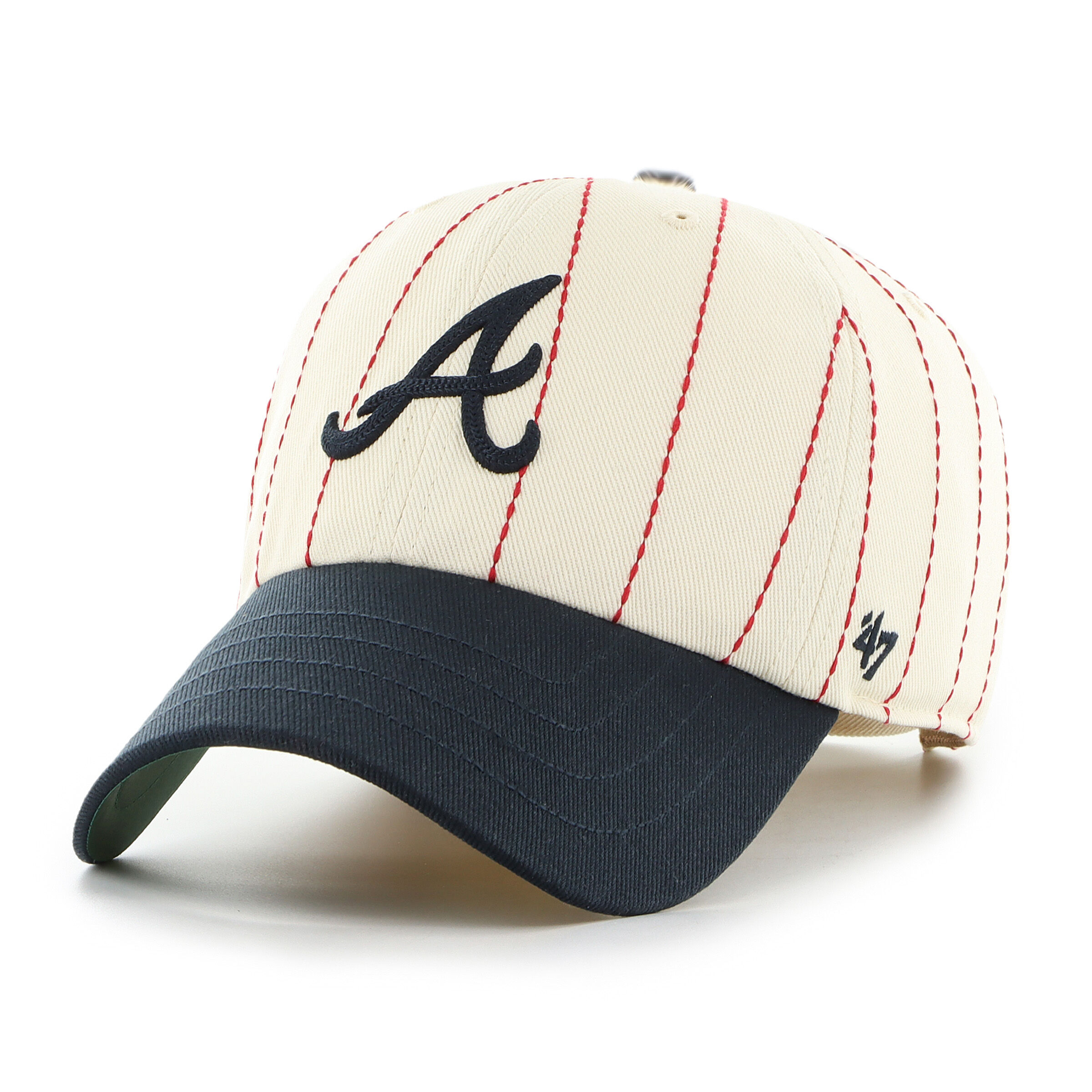 Atlanta Braves Rawlings '47 Brand Pinstripe Clean Up Hat