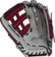 White palm of a Miken Pro Series 13 in slow pitch softball glove with navy laces - SKU: PRO130-WSN image number null