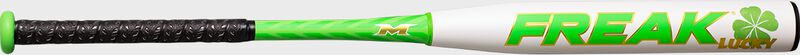 A white Freak Lucky USSSA bat with greed decals - SKU: MSU3FLKL loading=