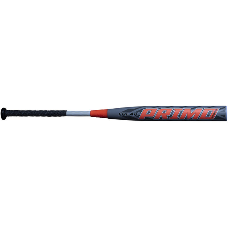 A 2020 Freak Primo Supermax USA bat with orange decals on a blue barrel and navy grip - SKU: MPMOSA