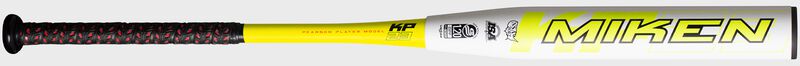 Miken logo on the barrel of a Kyle Pearson Freak 23 USSSA bat - SKU: MKP22U loading=