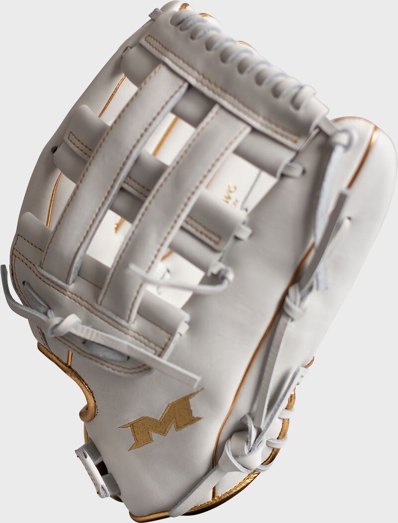 Thumb of a white Freak Gold Pro Series glove with a H-web
