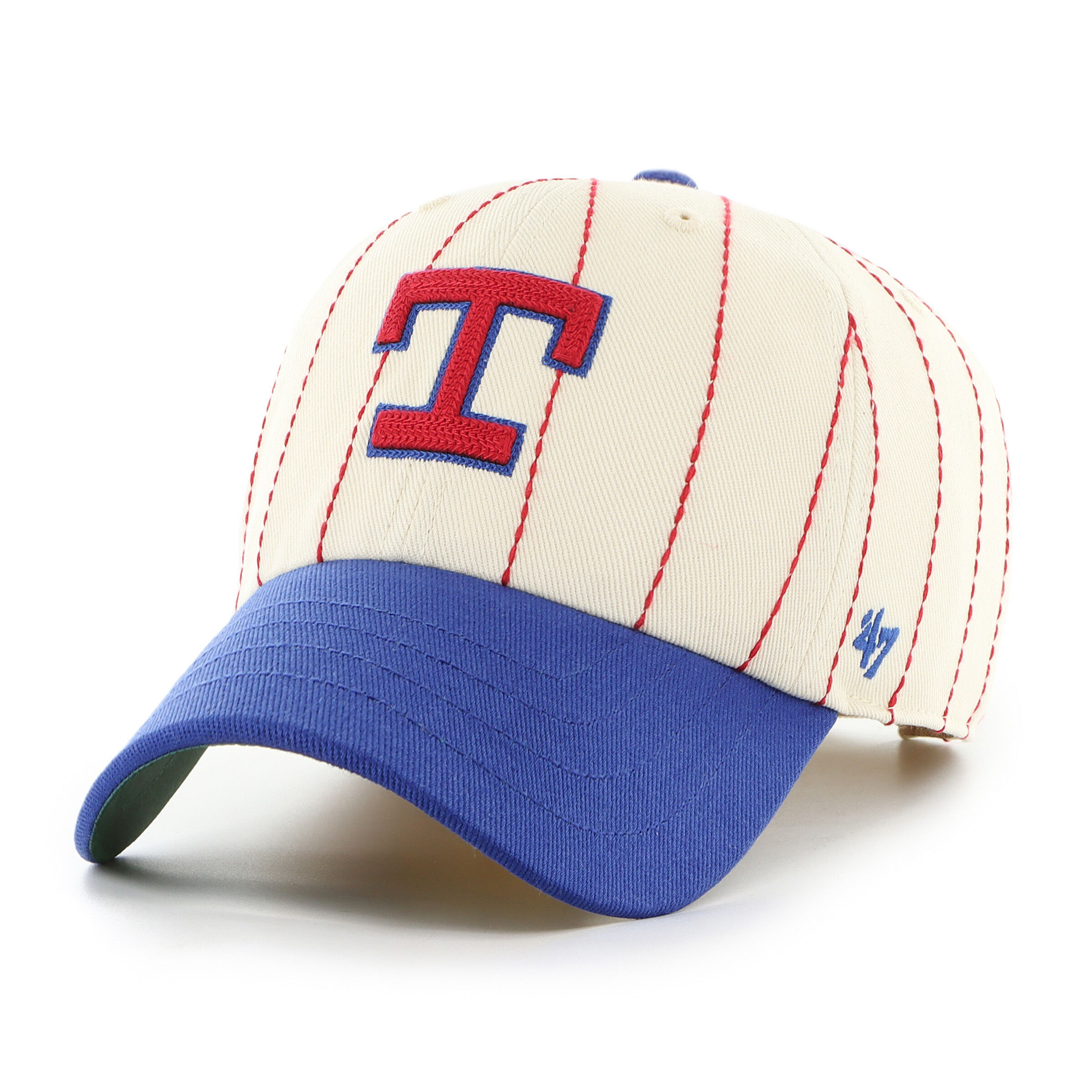 Texas Rangers Rawlings '47 Brand Pinstripe Clean Up Hat