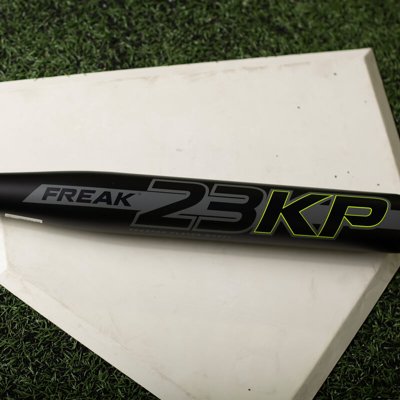 A Miken Freak 23 Kyle Pearson USSSA bat on home plate - SKU: MSU3KPL loading=