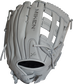 Back of a white Pro Series 13 in slowpitch glove with a pull strap back - SKU: PRO130-WW image number null
