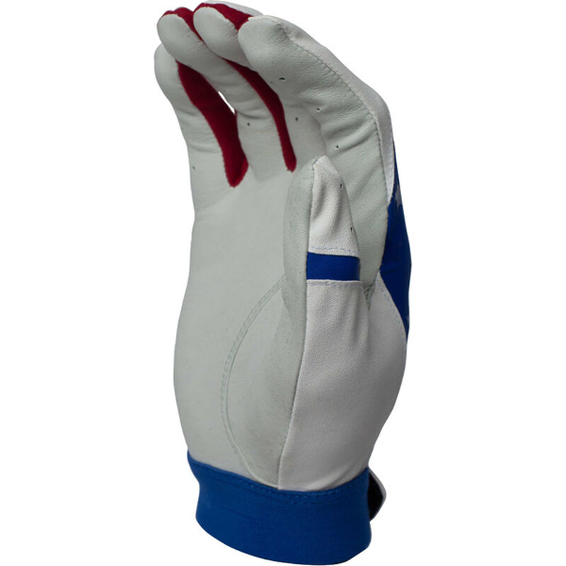 Pro Adult Red-White-Blue Batting Gloves