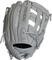 Back of a white Pro Series 15 in slowpitch glove with a pull strap back - SKU: PRO150-WW image number null