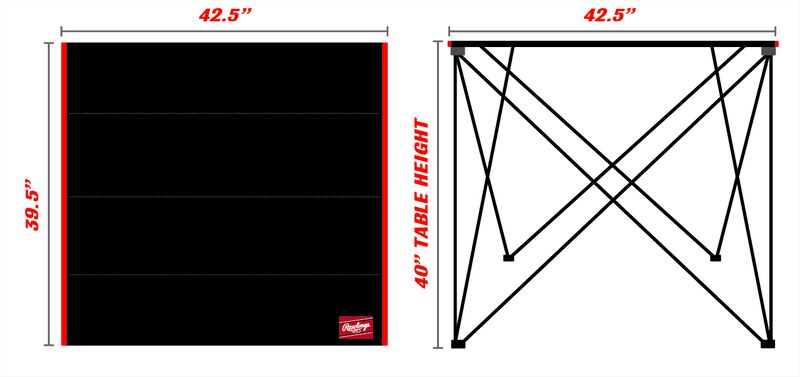 An image showing the dimensions of the bar height tailgate table - SKU: 10063065511 loading=