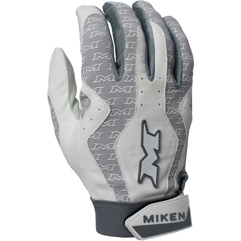Miken Pro Adult White Batting Gloves Miken Sports