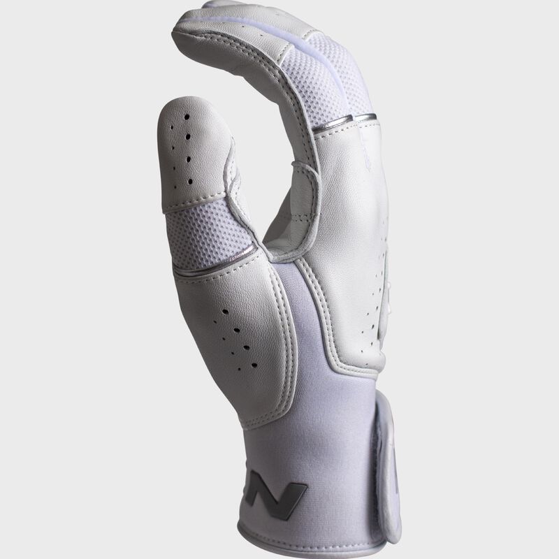 Thumb of a white Miken Ultra Pro Slowpitch batting glove