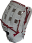 Thumb of a white/scarlet Pro Series 13.5 in softball glove with a white H web - SKU: PRO135-WS image number null