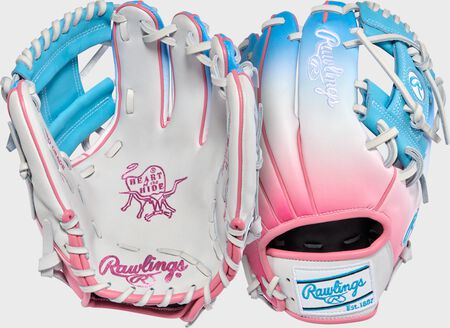 Exclusive Heart of the Hide 11.5-Inch Pink/Columbia Blue infield Glove Exclusive Heart of the Hide 11.5-Inch Pink/Columbia Blue infield Glove