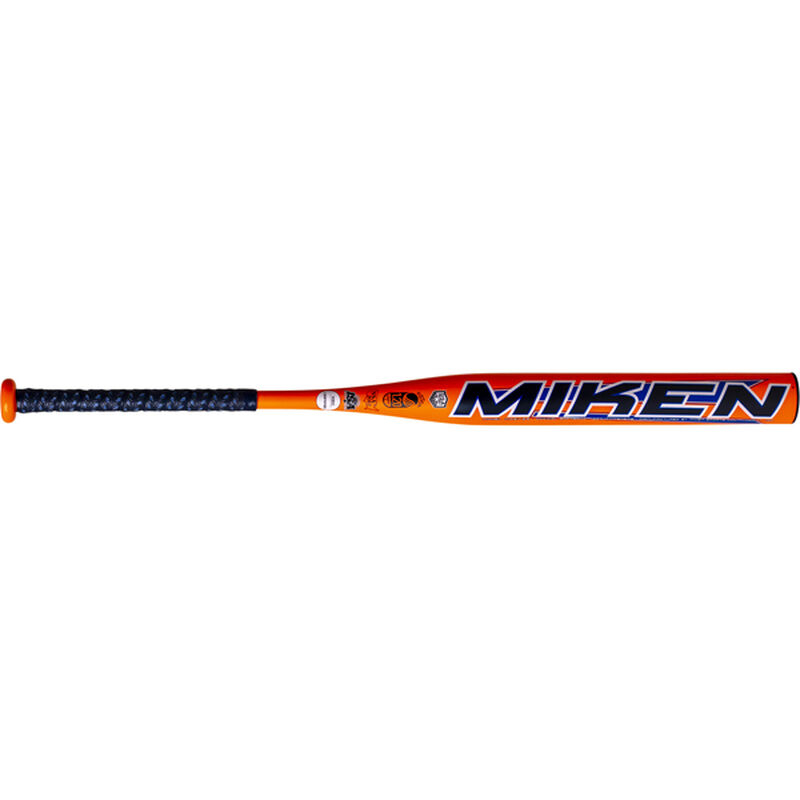 An orange 2020 Miken Rev-Ex all association bat with a maxload end load - SKU: MREV20