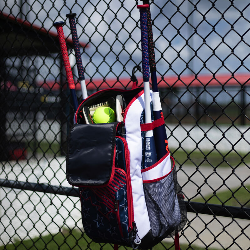 MBA004 Miken Deluxe Slowpitch Backpack Stars & Stripes
